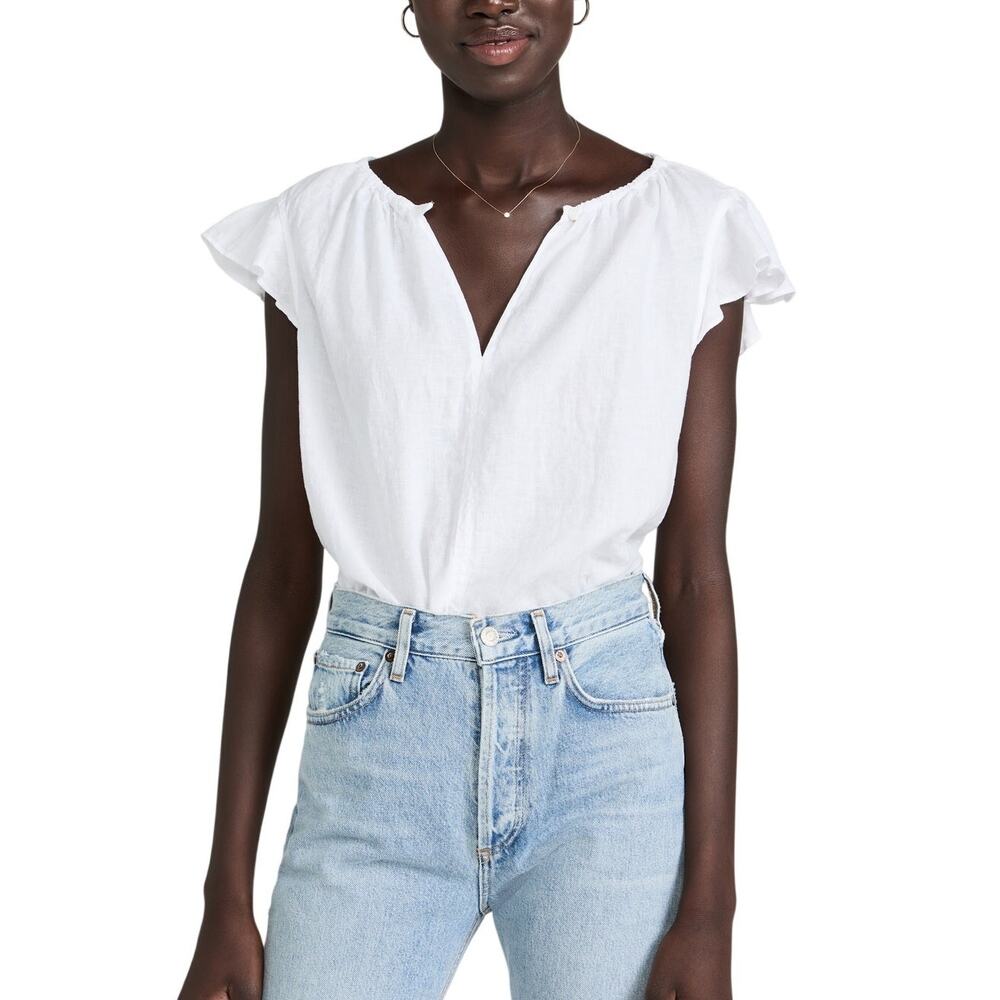 Shopbop Linen White Irene Blouse Size XS